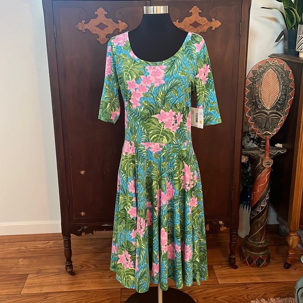 floral lularoe nicole dress XL